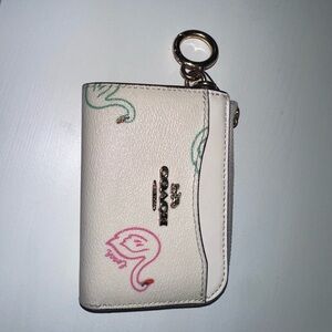 Coach White Leather Keychain Wallet